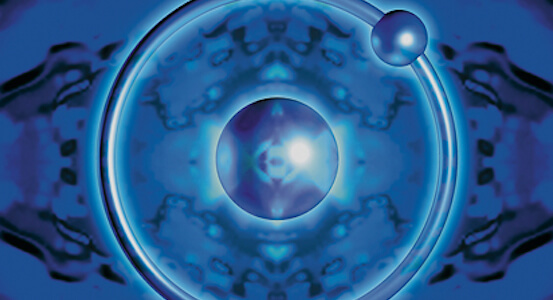 A stylized image of hydrogen