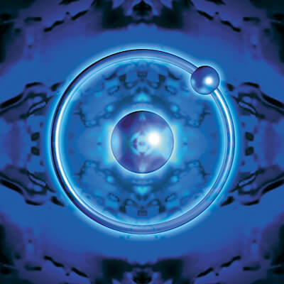 A stylized image of a hydrogen cell.