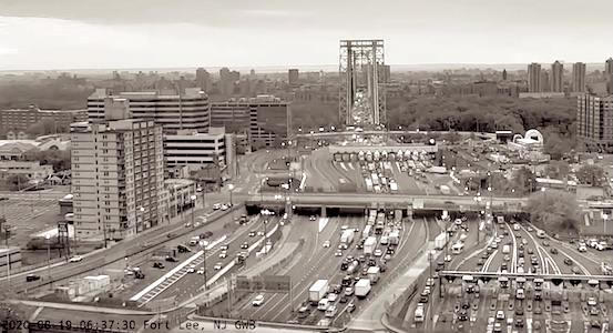 The I-95 approach to the George Washington Bridge: a major bottleneck