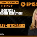 Freight Coach podcast graphic for episode 1543, featuring Cori Eckley-Ritchards, on heavy haul logistics and oversized freight.